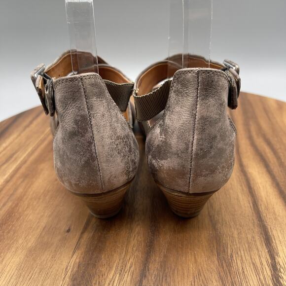 Paul Green Sandals Womens Size 7 Criss Cross Leather Heels Comfort Buckle - Picture 4 of 8